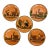 1950s Vintage Southwestern Folk Art Boho Chic Peruvian Terra Cotta Dinner Plates - Set of 5. For Sale