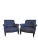 Set of Blue Wool Armchairs For Sale - Image 6 of 6