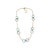 Metal 18k Yellow Gold Black Onyx & Turquoise Circle Pendant Necklace, Italy For Sale - Image 7 of 8