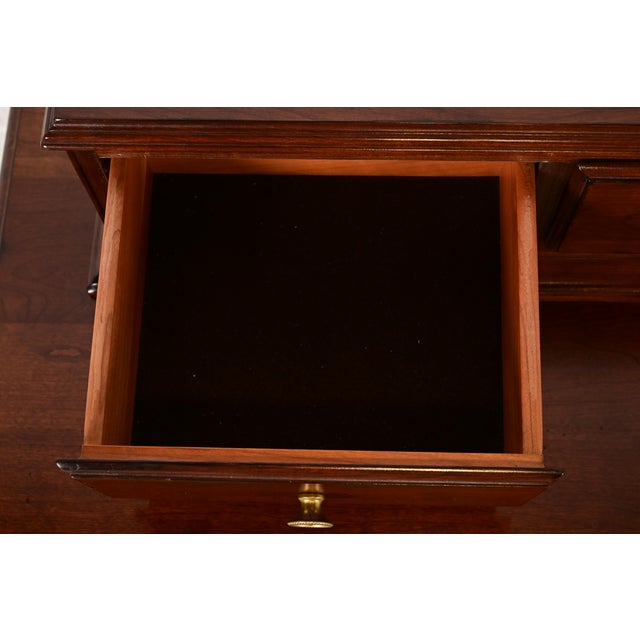 Brown Ethan Allen Georgian Solid Cherry Wood Dresser or Chest of Drawers For Sale - Image 8 of 17