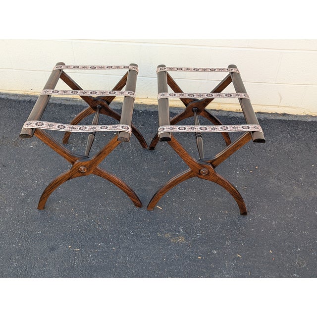 Vintage Mid Century Butler Folding Luggage Rack Suitcase Stand - A Pair For Sale - Image 9 of 11
