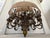 Vintage Fine European Gilt Silver Iron & Wood Double-Shaded Chandelier For Sale - Image 12 of 18