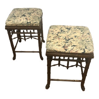 Custom Bamboo Bar Stools - a Pair For Sale