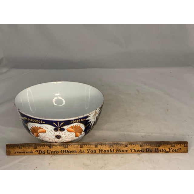 Brown Early Derby Imari Bowl: Cobalt, Orange & Gold Gilt, c. 1806-1825 For Sale - Image 8 of 9