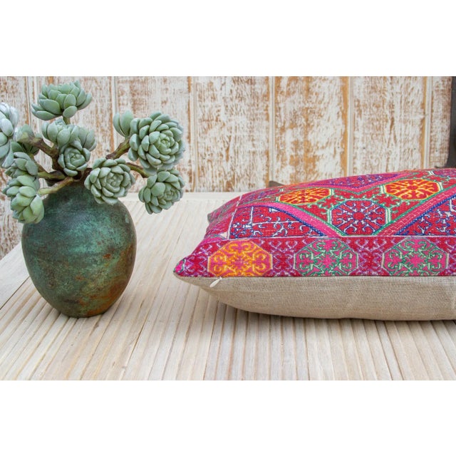 Early 21st Century Antique Ekaja Sindh Silk Pillow For Sale - Image 5 of 8