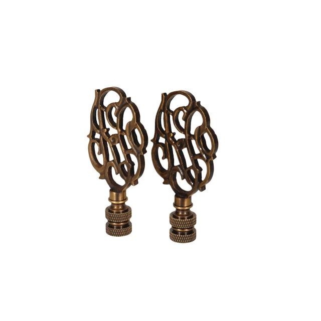 Scrolled Vine Brass Lamp Finials a Pair Chairish