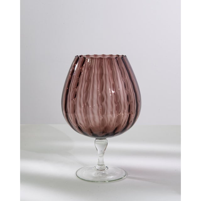 Brown 1960s Italian Glass Goblet For Sale - Image 8 of 18
