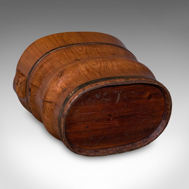 Wood Antique Waste Paper Basket, Dutch, Cedar, Brass, Home Office Bin, Late Victorian For Sale - Image 7 of 9