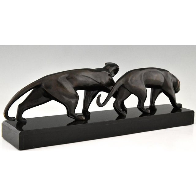 Art Deco Bronze Panther Sculpture by Michel Decoux in Bronze, 1920s For Sale - Image 6 of 14