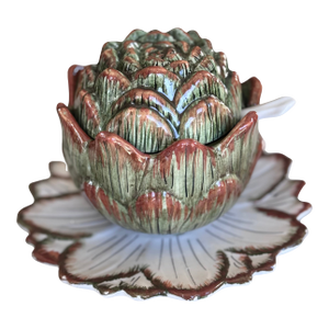 Made in Italy Majolica Style Artichoke Motif Demi Tureen