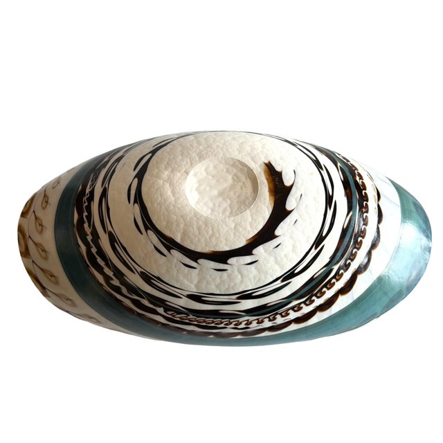 Fornace Ferro Murano Style Art Glass Bowl in the Shape of a Sea Shell For Sale - Image 9 of 18