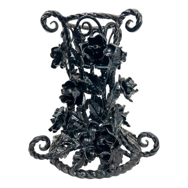 Art Nouveau Wrought Iron Candleholder in the style of Lodewijk Van Boeckel, 1920s For Sale