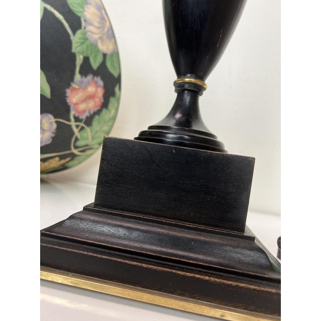 Turned Dark Oak Baluster Shaped Table Lamp, 1950s For Sale - Image 12 of 18