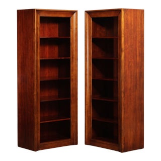 Ethan Allen Cherry Tall Open Bookcases - A Pair For Sale