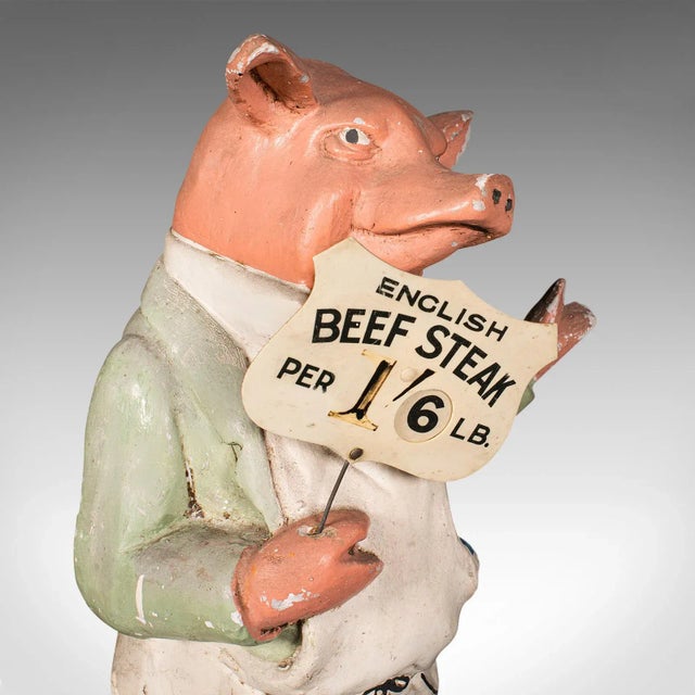 1910s Antique Edwardian English Butcher's Shop Display Figure For Sale - Image 11 of 13