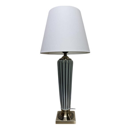 Porcelain and Metal Table Lamp For Sale