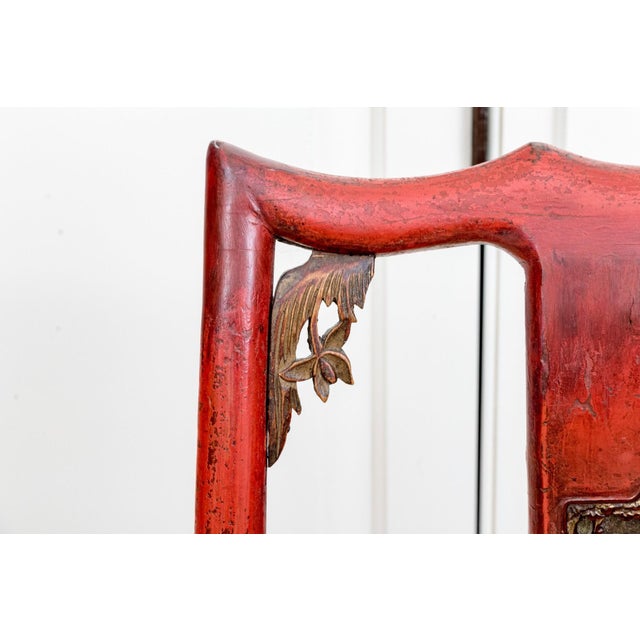 Late 19th Century Chinese Red Lacquered and Gilt Bride's Chair For Sale - Image 11 of 12