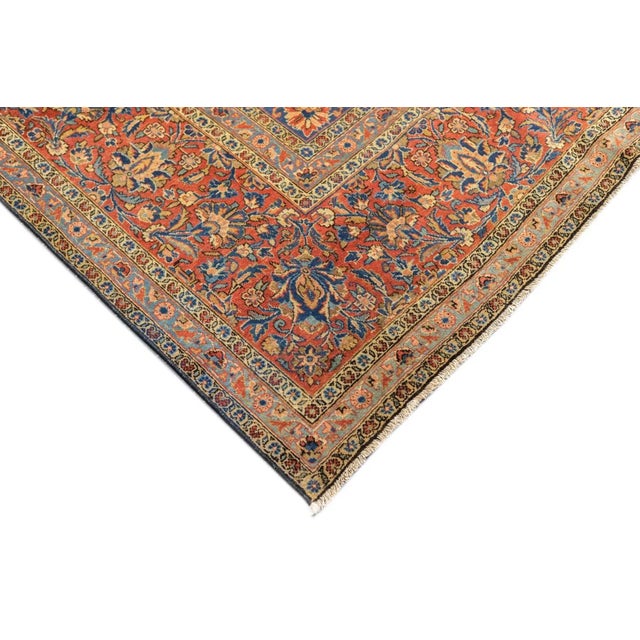 Textile Antique Persian Kashan Rug 8'5'' X 11'4'' For Sale - Image 7 of 12