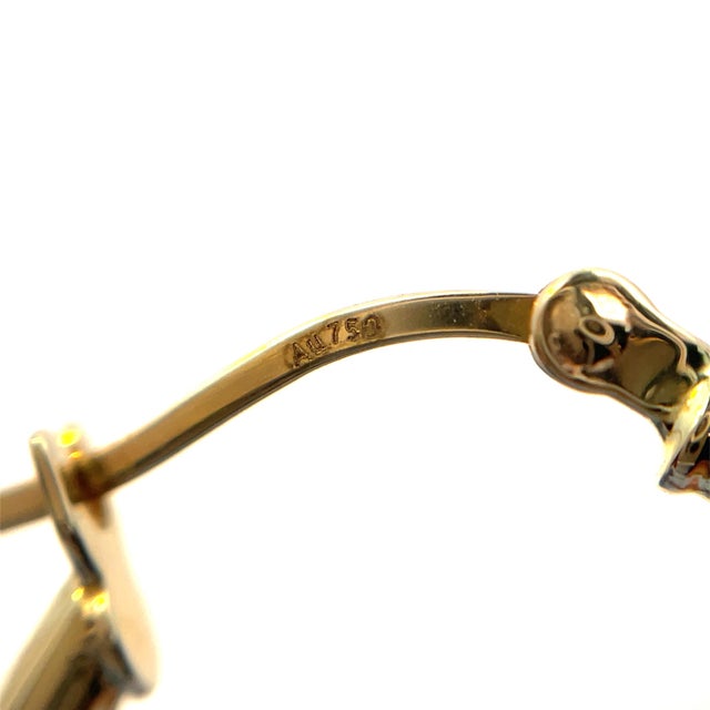 18k Yellow Gold Large Heart Hoop Earrings, A Pair For Sale - Image 4 of 4