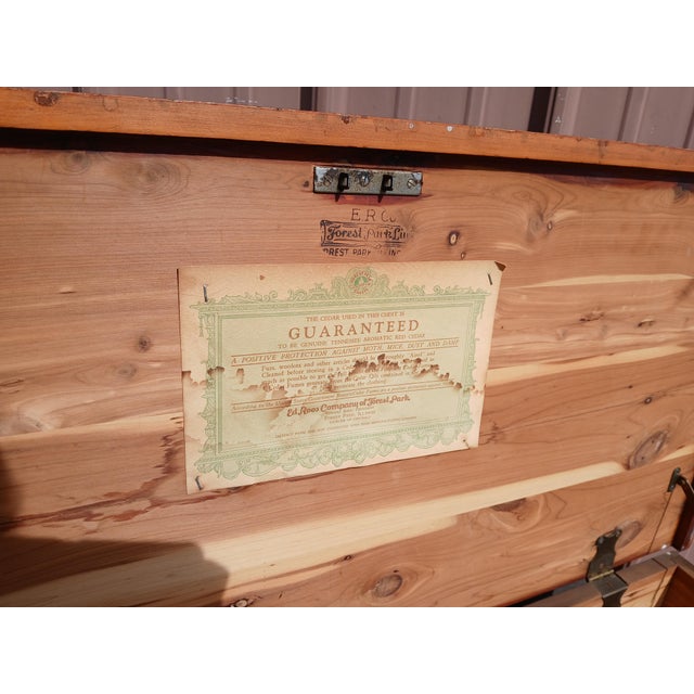 Antique Ed Roos Forest Park Cedar Chest With Riveted Copper Hardware 1920s For Sale - Image 10 of 14
