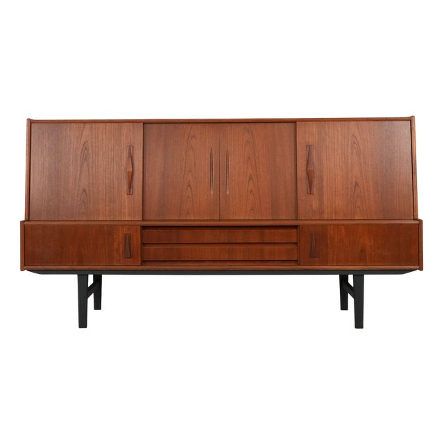 Danish Teak Highboard, Denmark, 1970s For Sale