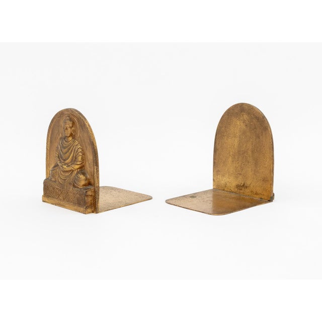 Tiffany Studios Tiffany Studios Buddha Gilt Bronze Bookends, Pair For Sale - Image 4 of 9
