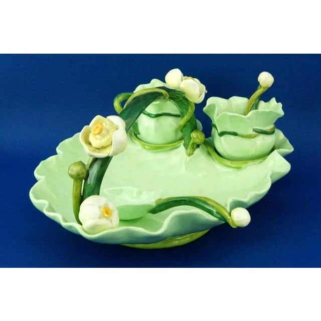 Art Nouveau Strawberry Service in Vitrified Majolica by George Jones, England, 1882, Set of 5 For Sale - Image 6 of 18