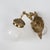 1960s Spanish Gothic Gold Brass Winged Griffin Wall Sconce With Opaline Glass Globe For Sale - Image 4 of 8