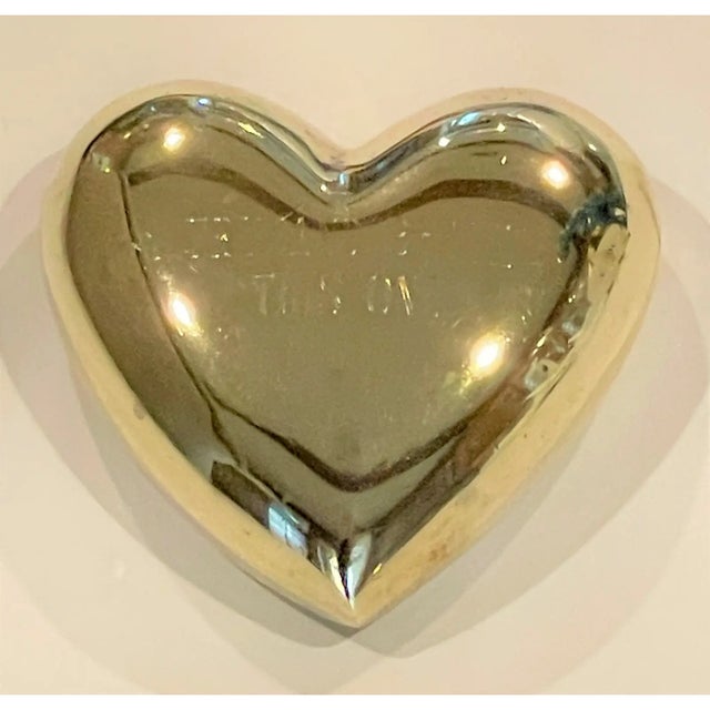 "Try and Break This One", Mid-Century Alexander Sheilds Brass Heart Paperweight For Sale - Image 9 of 16
