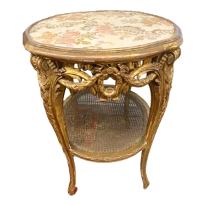French Antique Gilded Table Side Table in Louis XV Style