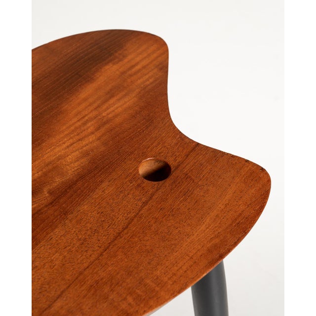 Wood Vintage Scandinavian Stool with Teak Palette Top, 1950s For Sale - Image 7 of 9
