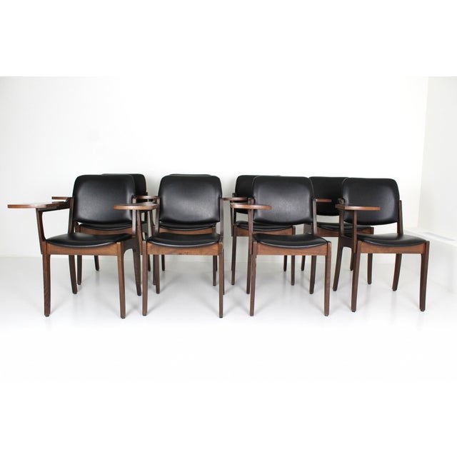 Chairs with Tables, 1980s, Set of 8 For Sale - Image 6 of 18