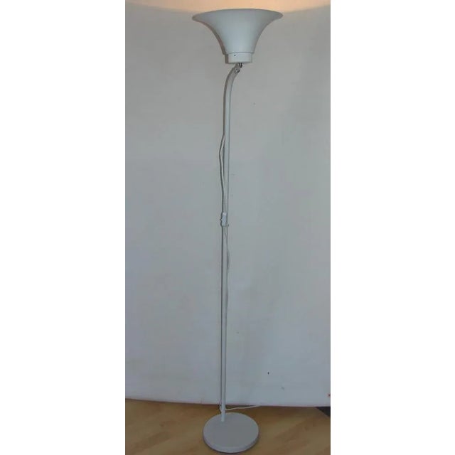 Floor lamp, 90s It was made of steel and aluminum. The lamp requires a bulb E27 Dimensions: height 165cm width 45cm head...