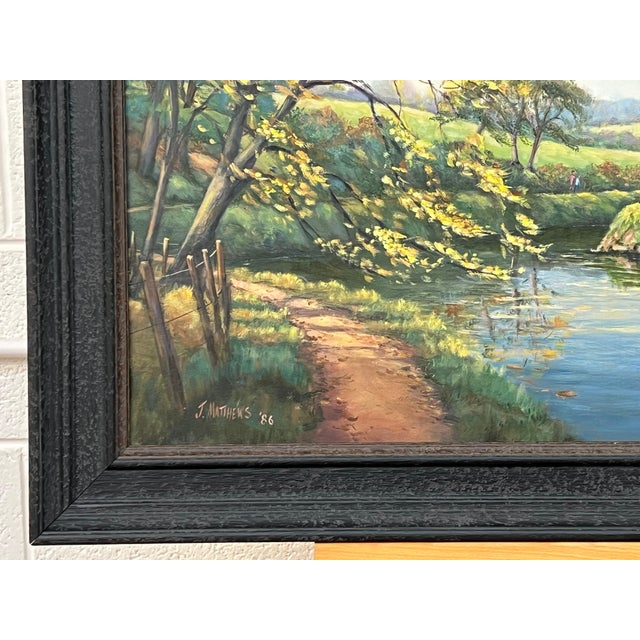 Lush Tree Lined Towpath on the River Lagan in Northern Ireland by Irish Artist 1986 For Sale - Image 17 of 18