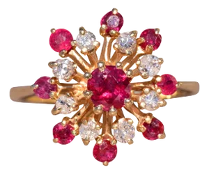 The Lisa: Ruby Cocktail Ring with Diamonds