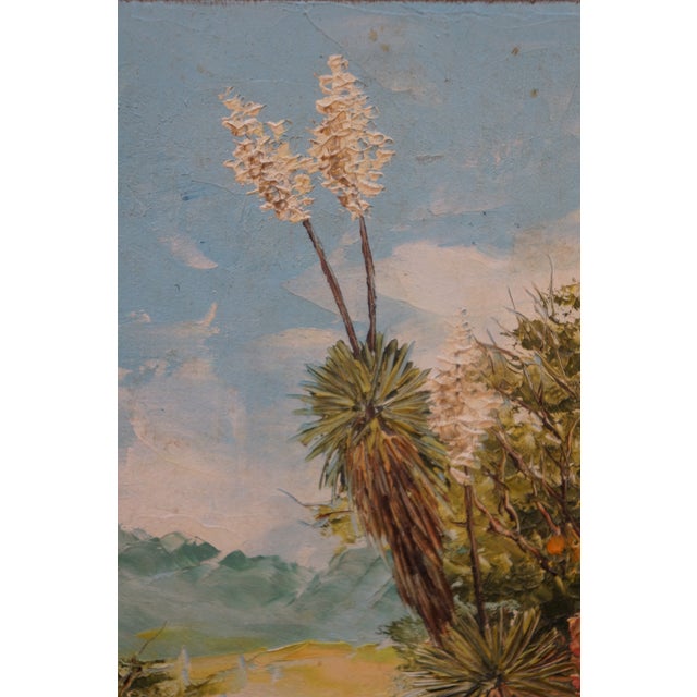 Miniature Impressionist Masterpiece Desert Landscape Oil Painting on Board 10" For Sale - Image 9 of 11