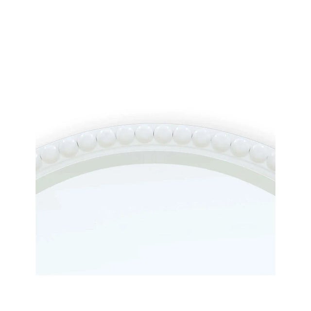 French Country Painted Round Beaded Mirror For Sale - Image 3 of 4