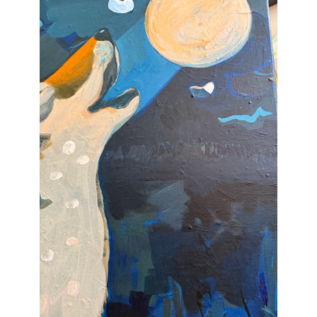 2020s “Wolf Moon” a Wolf Painting by LWren Walraven For Sale - Image 5 of 10