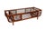 A mid-century modern glass top bamboo coffee table. Stained a rich mahogany color, thick bamboo pieces form the frame with...