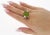 Green Vintage 14.11 Carat Peridot and Baguette Cut Diamond in 18k White Gold Ring, Size 6 For Sale - Image 8 of 8