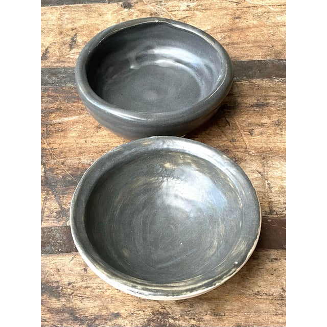 ]Vintage Original Studio Pottery Bowls - Set of 2 For Sale - Image 10 of 12