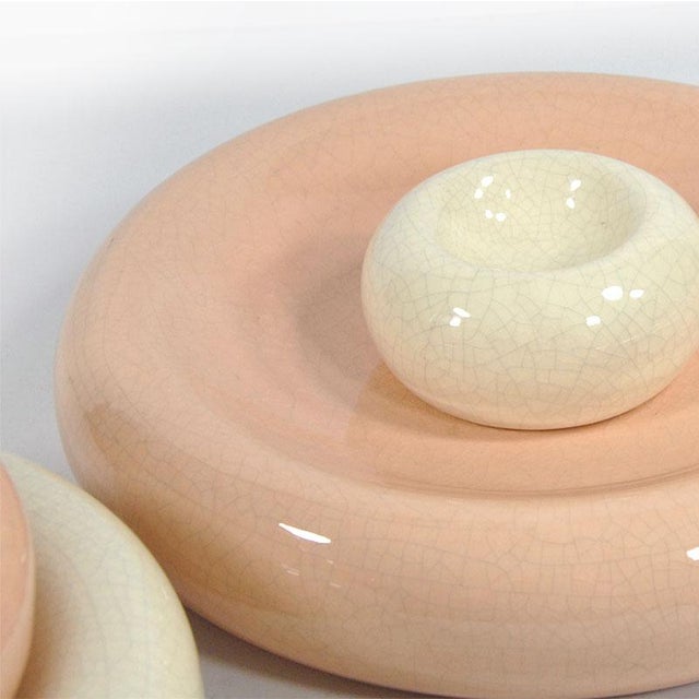 Cream Postmodern Bowls Set from François Châtain, France, 1980s, Set of 4 For Sale - Image 8 of 10