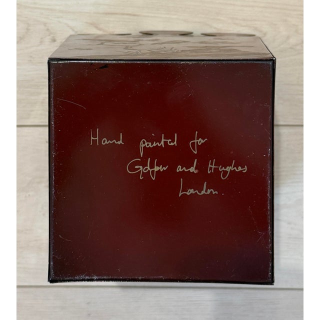 Golfar and Hughes London Tole Chinoiserie Wastebasket For Sale - Image 4 of 7