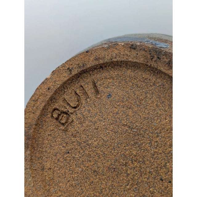 Vintage Mid Century Studio Pottery Multi Textured Speckled Stoneware Vase For Sale In Los Angeles - Image 6 of 9