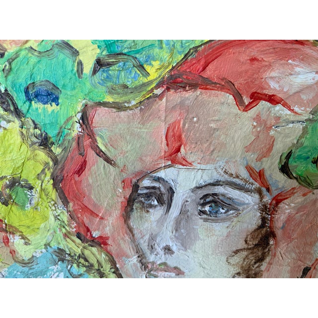 Late 20th Century Oil Painting Woman With Red Hat For Sale In New York - Image 6 of 12