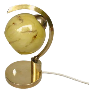 Art Deco Bauhaus Bedside Lamp in Brass from WMF, 1920s