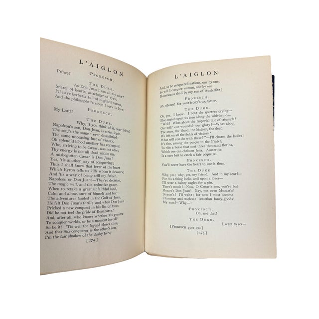 Blue Antique 1900 Hardcover Book L'Aiglon: A Play in Six Acts by Edmond Rostand For Sale - Image 8 of 12