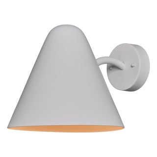 Mid-Century Modern 'ZuZu' White Painted Brass Wall Sconce in the Style of Jacques Biny For Sale
