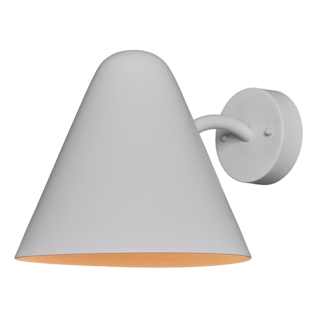 Mid-Century Modern 'ZuZu' White Painted Brass Wall Sconce in the Style of Jacques Biny For Sale