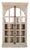 Modern Coastal 2-Door Arch Glass Solid Mango Wood Bookcase For Sale